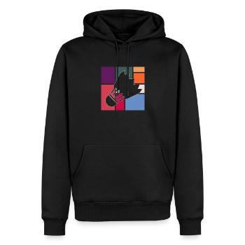 Federball - Männer Premium Bio Hoodie - Schwarz - Vorne - Nico (187cm)