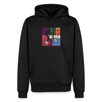 BMX - Männer Premium Bio Hoodie - Schwarz - Vorne - Nico (187cm)