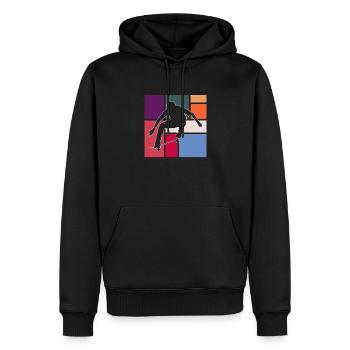 Skating - Männer Premium Bio Hoodie - Schwarz - Vorne - Nico (187cm)
