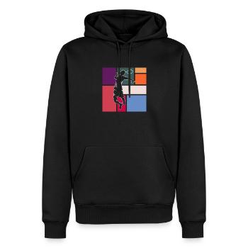 Federball - Männer Premium Bio Hoodie - Schwarz - Vorne - Nico (187cm)