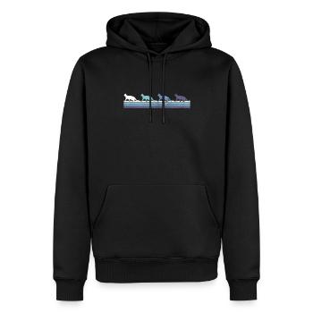 Chat - Sweat à capuche Premium bio Homme - noir - Devant - Nico (187cm)
