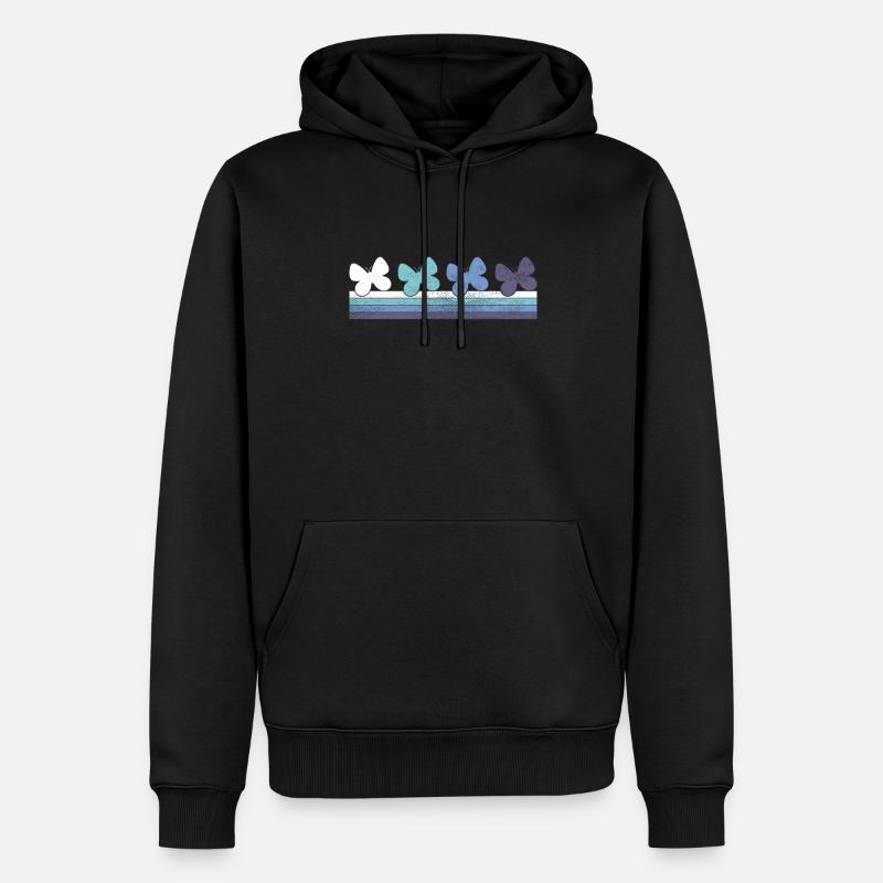 Papillon - Sweat à capuche Premium bio Homme - noir