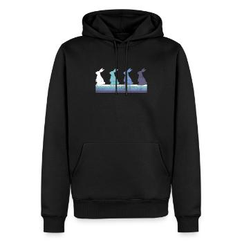 lièvre - Sweat à capuche Premium bio Homme - noir - Devant - Nico (187cm)