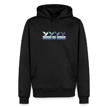 Adler - Männer Premium Bio Hoodie - Schwarz - Vorne - Nico (187cm)