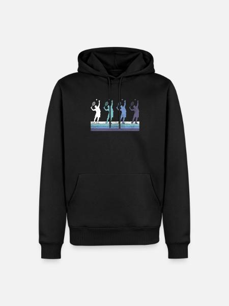 Tennis - Sweat à capuche Premium bio Homme - noir