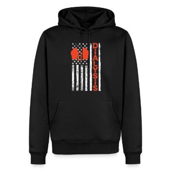Lustige Dialyse American Flag Nierendialyse - Männer Premium Bio Hoodie - Schwarz - Vorne - Nico (187cm)