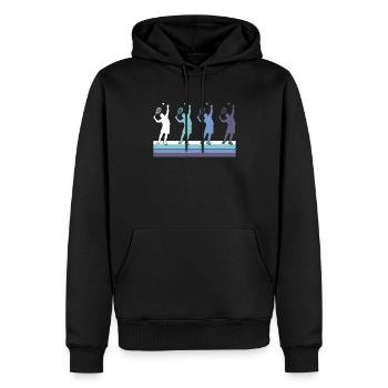 Tennis - Sweat à capuche Premium bio Homme - noir - Devant - Nico (187cm)