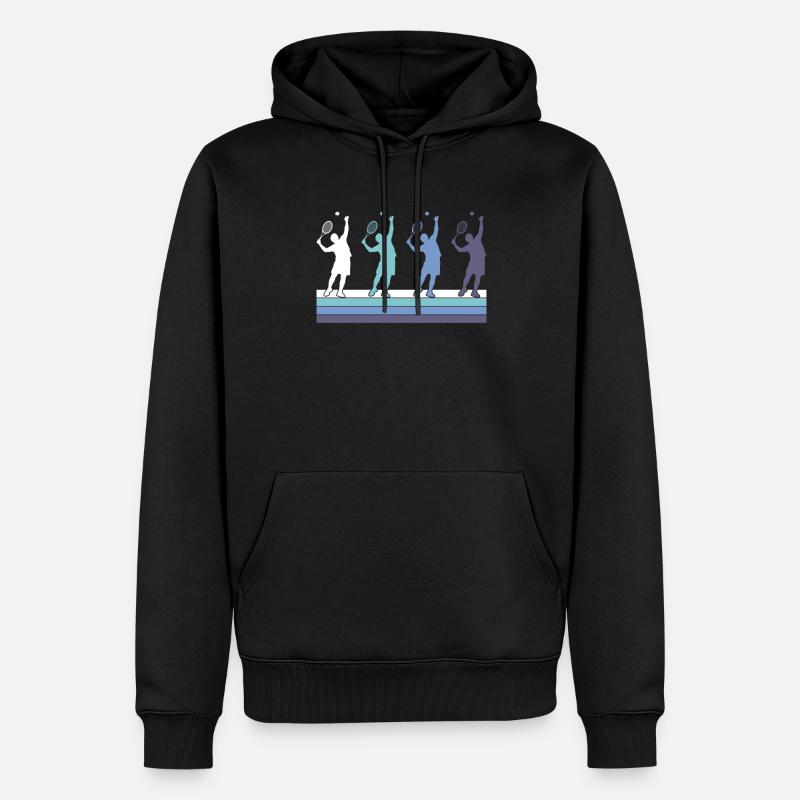 Tennis - Sweat à capuche Premium bio Homme - noir