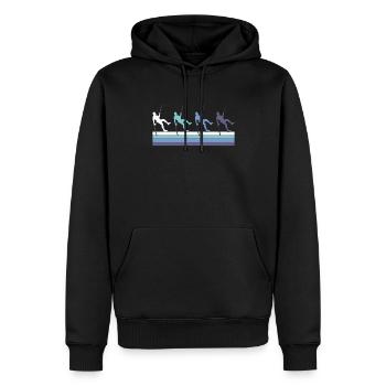 Grimper - Sweat à capuche Premium bio Homme - noir - Devant - Nico (187cm)