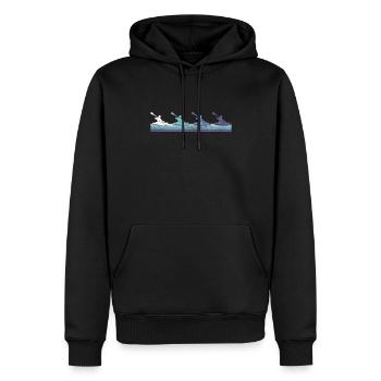 Kanu - Männer Premium Bio Hoodie - Schwarz - Vorne - Nico (187cm)