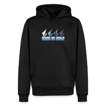 Kite - Männer Premium Bio Hoodie - Schwarz - Vorne - Nico (187cm)