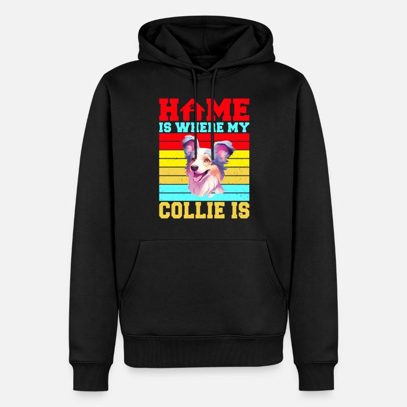 Cadeaux Collie - Sweat à capuche Premium bio Homme - noir