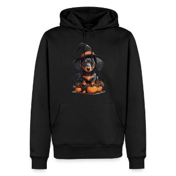 Süßer Dackel Halloween Hundeliebhaber Design - Männer Premium Bio Hoodie - Schwarz - Vorne - Nico (187cm)