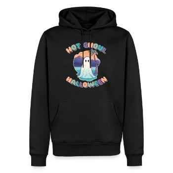 Groovy Ghost Palm Beach Hot Ghoul Halloween - Sweat à capuche Premium bio Homme - noir - Devant - Nico (187cm)