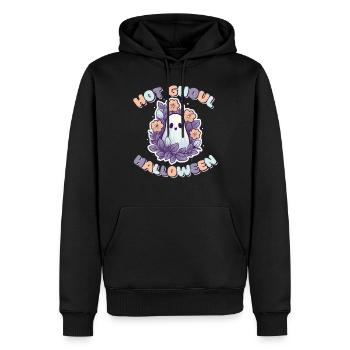 Groovy Ghost Flowers Hot Ghoul Halloween - Sweat à capuche Premium bio Homme - noir - Devant - Nico (187cm)