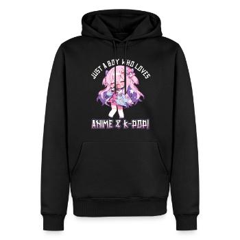 Juste un garçon qui aime l’anime et la K-Pop - Sweat à capuche Premium bio Homme - noir - Devant - Nico (187cm)