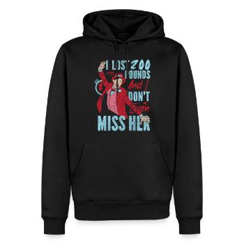 Happy Divorce Party J’ai perdu 200 - Sweat à capuche Premium bio Homme - noir - Devant - Nico (187cm)