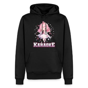 Filles Manga Anime Karaoké - Sweat à capuche Premium bio Homme - noir - Devant - Nico (187cm)