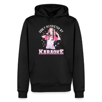 Facilement distrait par le karaoké - Sweat à capuche Premium bio Homme - noir - Devant - Nico (187cm)