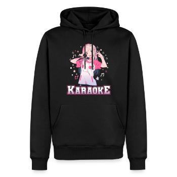 Filles Manga Anime Karaoké - Sweat à capuche Premium bio Homme - noir - Devant - Nico (187cm)