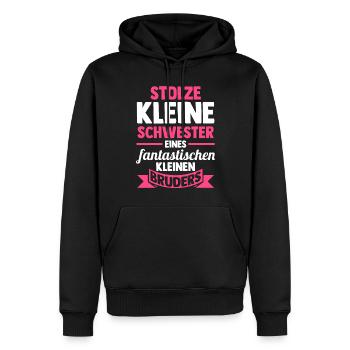 Geschwister Schwestern Bruder Schwester - Männer Premium Bio Hoodie - Schwarz - Vorne - Nico (187cm)
