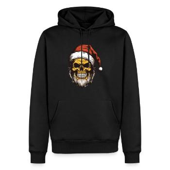 Weihnachtsmann Totenkopf Weihnachten - Männer Premium Bio Hoodie - Schwarz - Vorne - Nico (187cm)