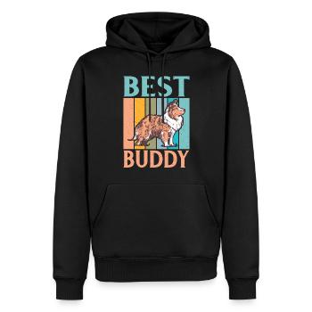Cadeaux Collie - Sweat à capuche Premium bio Homme - noir - Devant - Nico (187cm)
