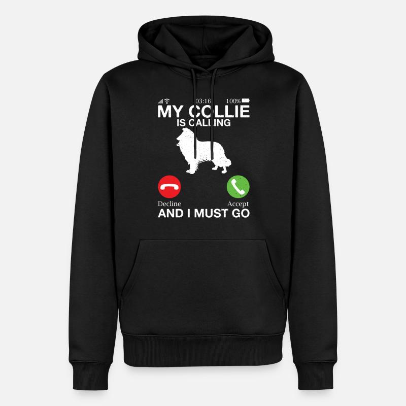 Cadeaux Collie - Sweat à capuche Premium bio Homme - noir