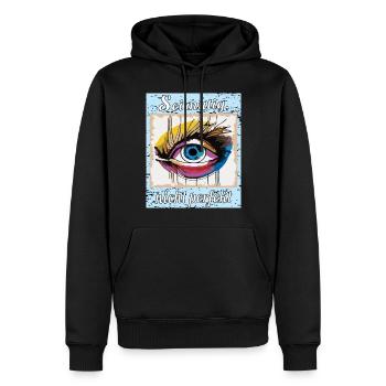 Sei mutig, nicht perfekt - Männer Premium Bio Hoodie - Schwarz - Vorne - Nico (187cm)