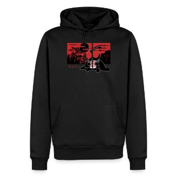 Mothman Strawberry Milkshake - Sweat à capuche Premium bio Homme - noir - Devant - Nico (187cm)