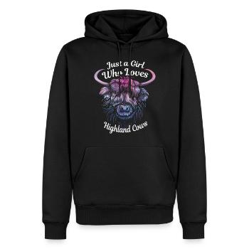 Just A Girl Who Loves Highland Cows - Männer Premium Bio Hoodie - Schwarz - Vorne - Nico (187cm)