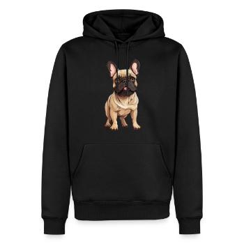 Tierliebhaber - Niedliche Tiergrafik - Hund - Männer Premium Bio Hoodie - Schwarz - Vorne - Nico (187cm)