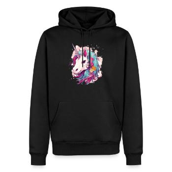 Unicorn Lover - Love Mythical Creature - - Sweat à capuche Premium bio Homme - noir - Devant - Nico (187cm)