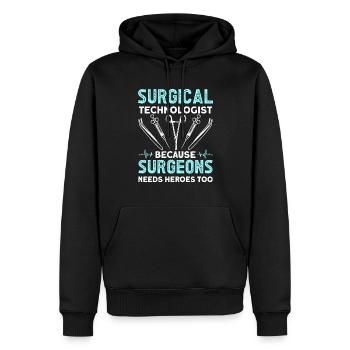Chirurgischer Technologe, Weil Chirurgen Auch - Männer Premium Bio Hoodie - Schwarz - Vorne - Nico (187cm)