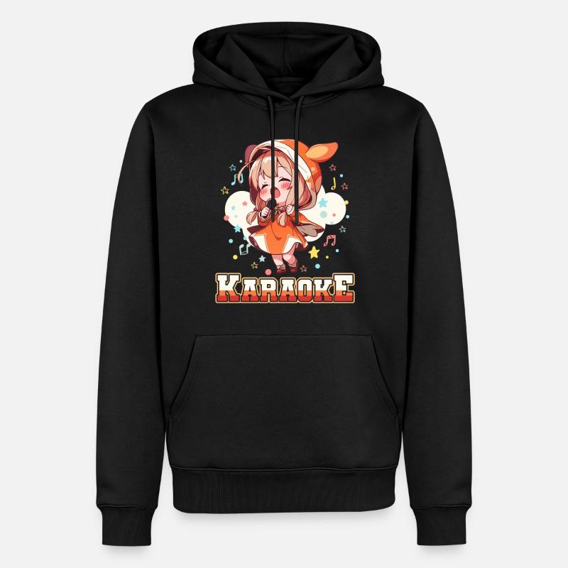 Filles Manga Anime Karaoké - Sweat à capuche Premium bio Homme - noir