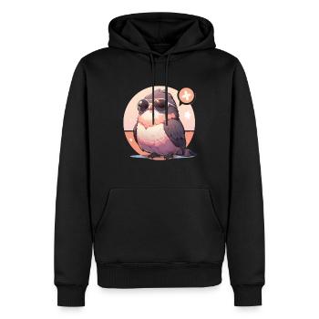 Oiseaux Oiseaux Drôles d’animaux Habitant de la forêt Animal - Sweat à capuche Premium bio Homme - noir - Devant - Nico (187cm)