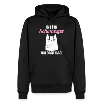 Schwangerschaft Katze Ich Bin Schwanger Ich Darf D - Männer Premium Bio Hoodie - Schwarz - Vorne - Nico (187cm)