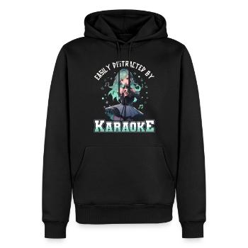 Facilement distrait par le karaoké - Sweat à capuche Premium bio Homme - noir - Devant - Nico (187cm)