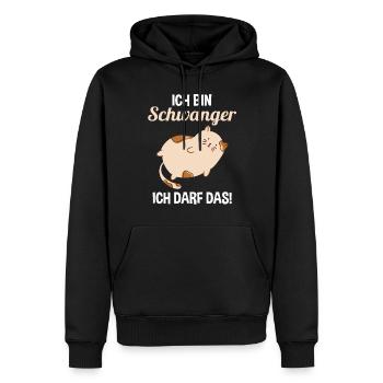 Schwangerschaft Katze Ich Bin Schwanger Ich Darf D - Männer Premium Bio Hoodie - Schwarz - Vorne - Nico (187cm)