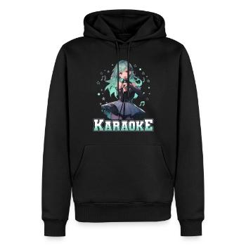 Filles Manga Anime Karaoké - Sweat à capuche Premium bio Homme - noir - Devant - Nico (187cm)