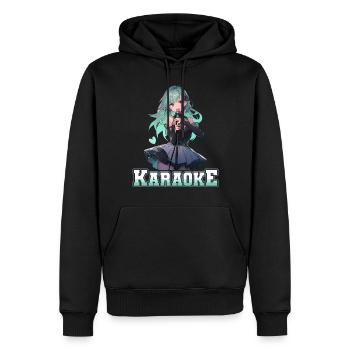 Filles Manga Anime Karaoké - Sweat à capuche Premium bio Homme - noir - Devant - Nico (187cm)