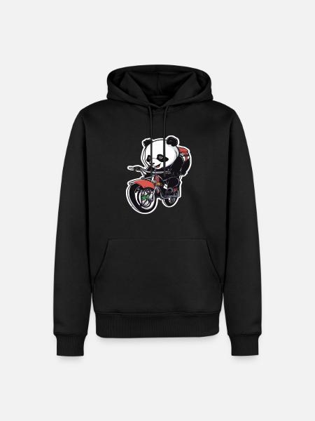 Panda Vélo Vélo Panda - Sweat à capuche Premium bio Homme - noir
