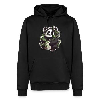 Panda Pandas Panda Bébé Panda Animal Animaux - Sweat à capuche Premium bio Homme - noir - Devant - Nico (187cm)