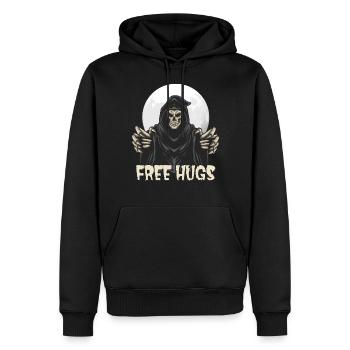 Free Hugs - Men’s Premium Organic Hoodie - black - Front - Nico (187cm)