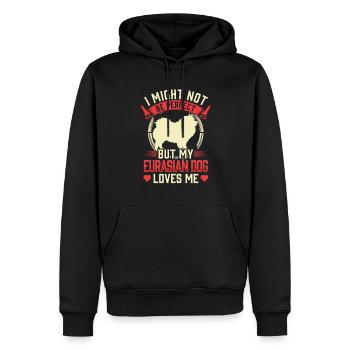 Eurasier ist nicht perfekt Eurasian Spitz - Männer Premium Bio Hoodie - Schwarz - Vorne - Nico (187cm)