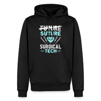 Techniciens en chirurgie - Technologues des opérations - Sweat à capuche Premium bio Homme - noir - Devant - Nico (187cm)