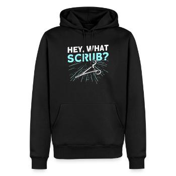 Hé, quel gommage? - Drôle de chirurgie - Sweat à capuche Premium bio Homme - noir - Devant - Nico (187cm)