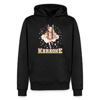 Filles Manga Anime Karaoké - Sweat à capuche Premium bio Homme - noir - Devant - Nico (187cm)