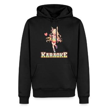 Filles Manga Anime Karaoké - Sweat à capuche Premium bio Homme - noir - Devant - Nico (187cm)