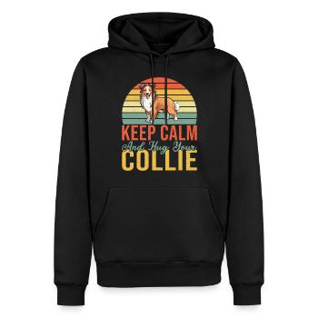 Collie Gifts - Männer Premium Bio Hoodie - Schwarz - Vorne - Nico (187cm)